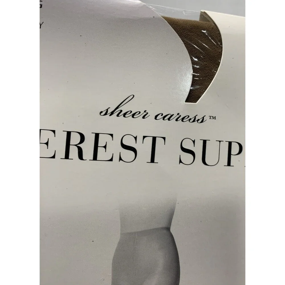 JC Penney Sheer Caress Sheerest Support Pantyhose Suntan 03 Queen Short